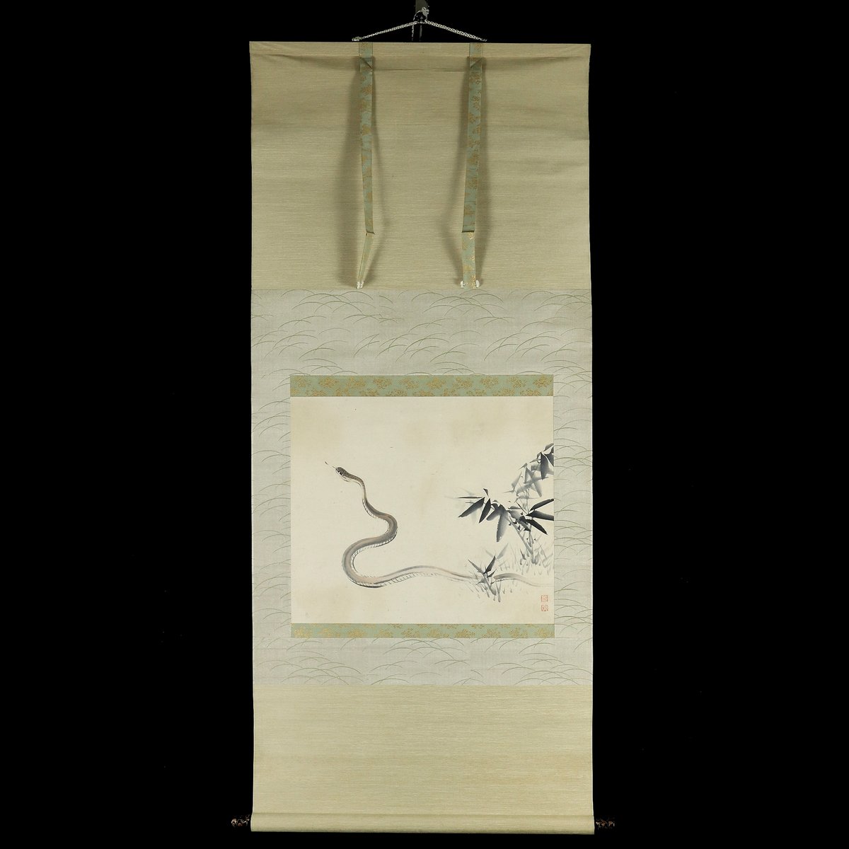 70 松村景文「蛇図」紙本 肉筆 松村呉春師事 四条派 掛軸 | 三梨 art