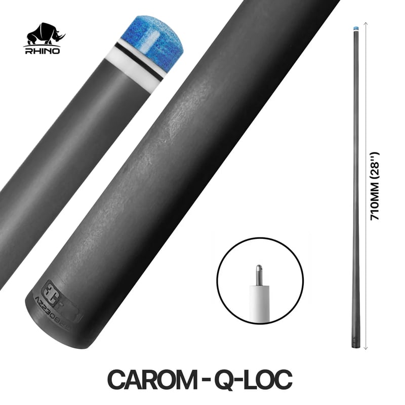 予約販売】 Rhino - 28インチ 12mm カーボンファイバー キャロムキュー