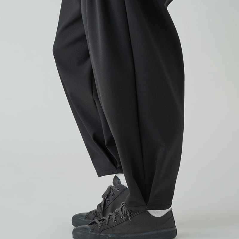 WANTHEM｜LOOSE SHIFT PLEATED PANT-BLACK | WANTHE