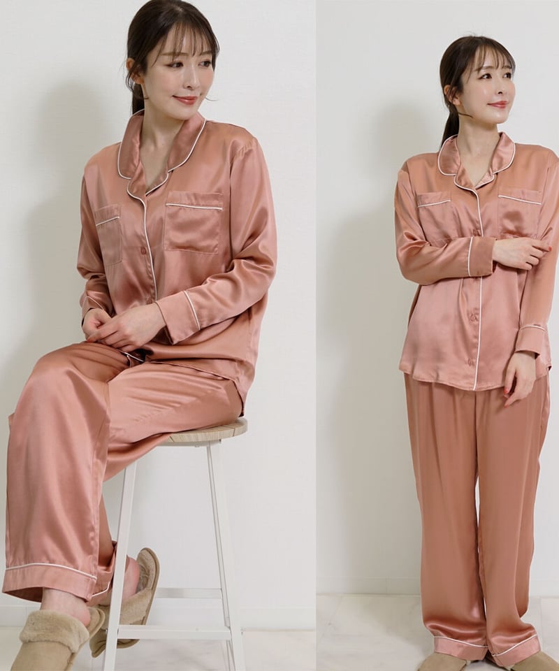 シルク100% ナイトウェア パジャマ【上下セット】19匁 6Aランク 男女