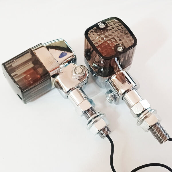 角型 メッキ クリスタル ヨーロピアン ウインカー スモークレンズ 2個