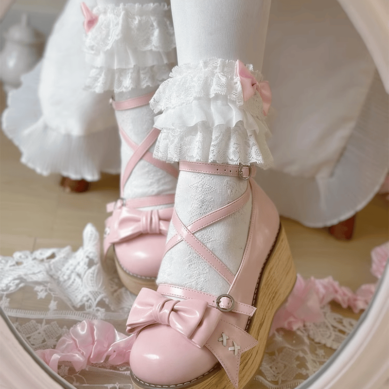 Sweet Pomelo Cakeリボンストラップシューズ ピンク | tulle オンライ