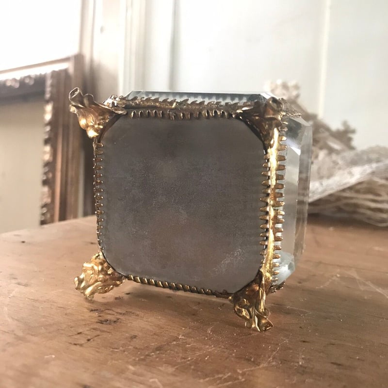 フランス】アンティーク 5面べベルガラスジュエリーボックス AN7-2