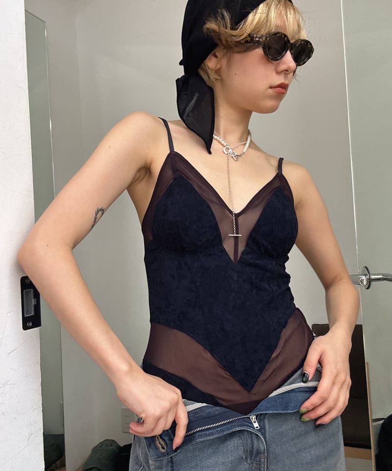 FETICO / Velour paneled bodysuit | JURK shop tokyo
