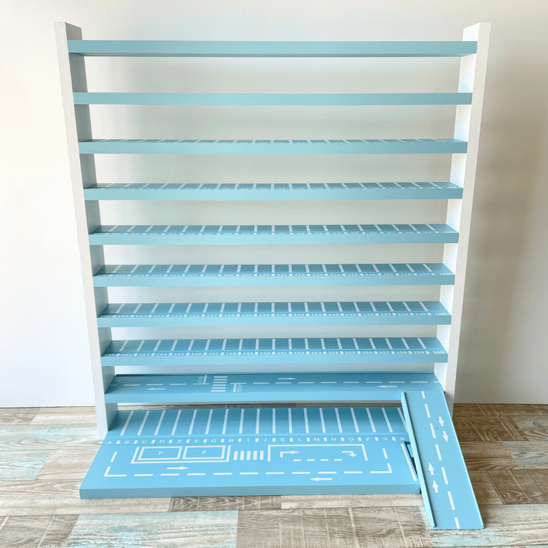 10段 ミニカー収納棚【駐車場・道路柄 溝ありタイプ】【2026年6月下旬