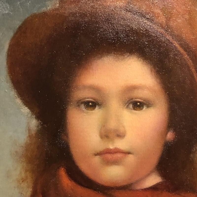 進 徹 | 油画「赤いマフラー」 | 丘のギャラリーComfy