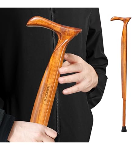 Amazon.co.jp: 竹の杖-ゴム製の先端が付いた滑り止めの杖-男性と女性の