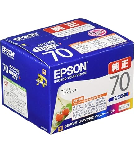 Amazon.co.jp: EP-306 インク エプソン プリンター IC70L 6色セット