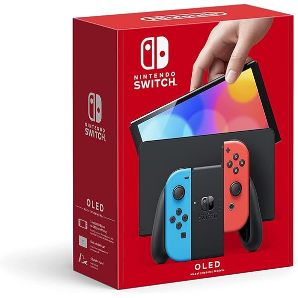Amazon.com: Nintendo Switch w/Neon Blue & Neon Red Joy-Con + Mario