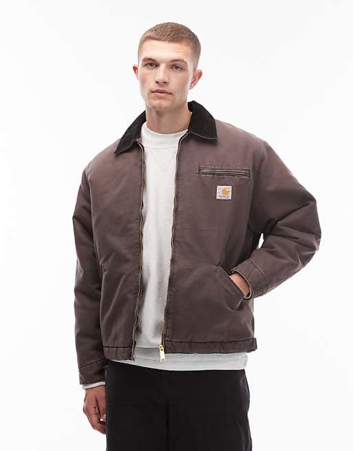 Carhartt WIP OG detroit jacket in washed brown | ASOS