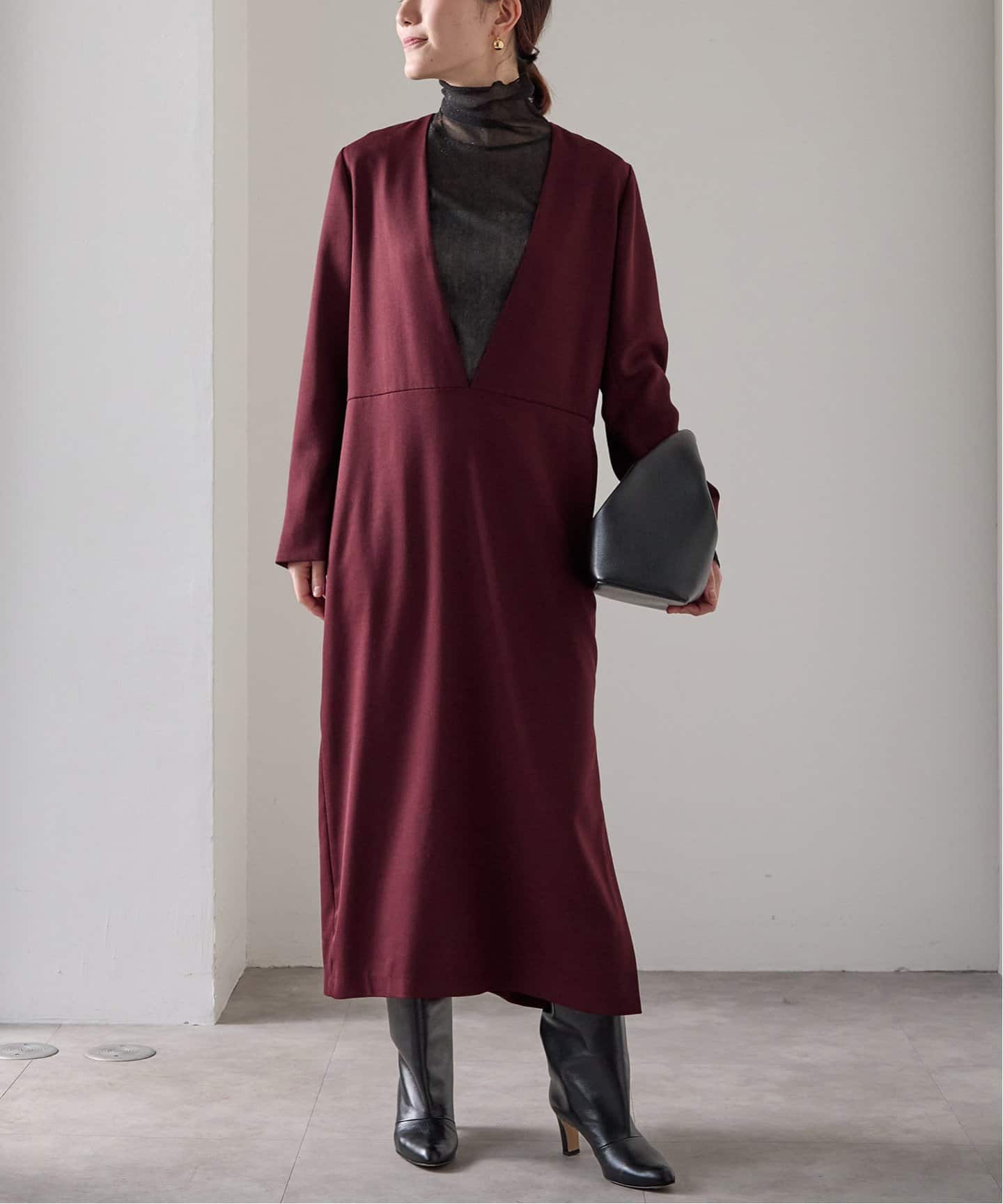 クリアウールVネックワンピース（ワンピース）｜VERMEIL par iena