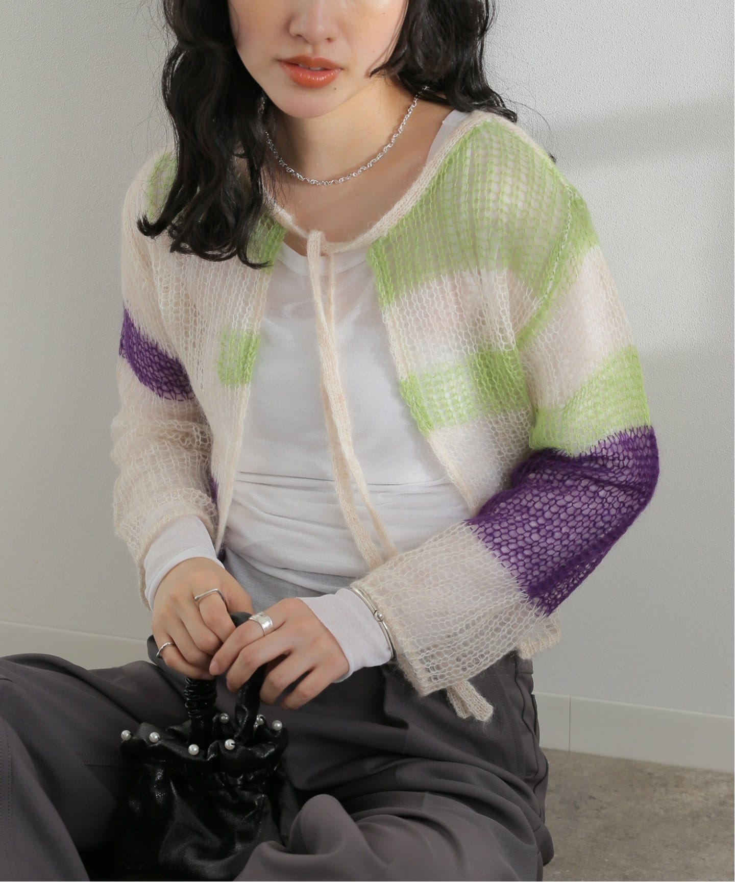 soduk / スドーク patchwork knit cardigan（カーディガン）｜JOINT