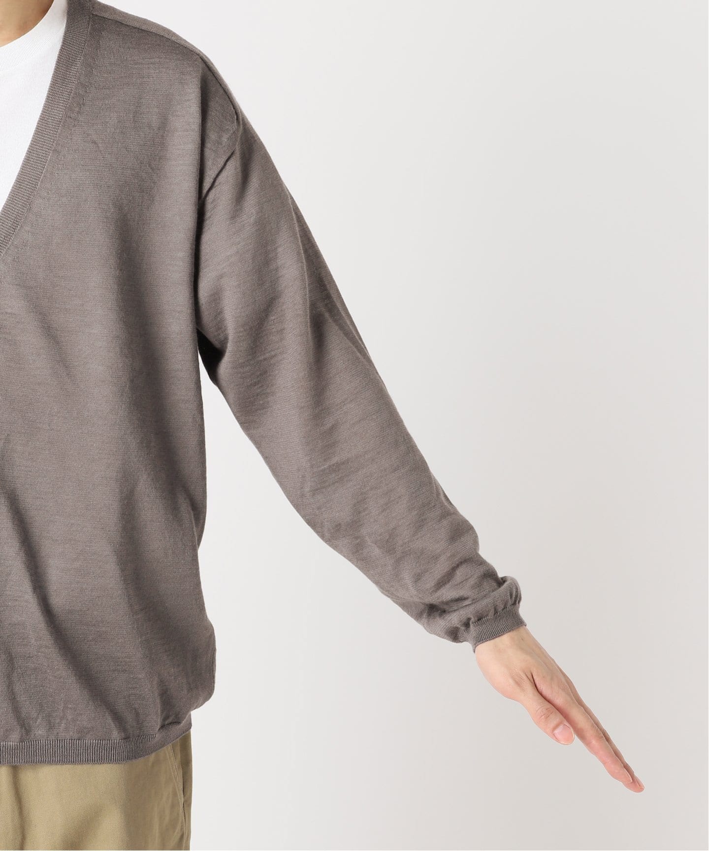 BATONER / バトナー】別注 Ramie V Neck Knit（ニット／セーター）｜L