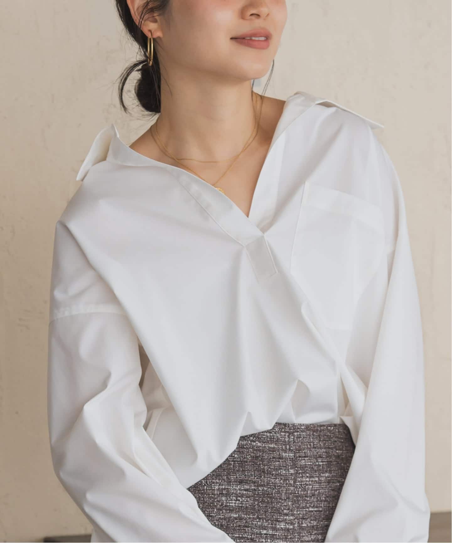 イージーケアコットンスキッパーシャツ（シャツ／ブラウス）｜NOBLE