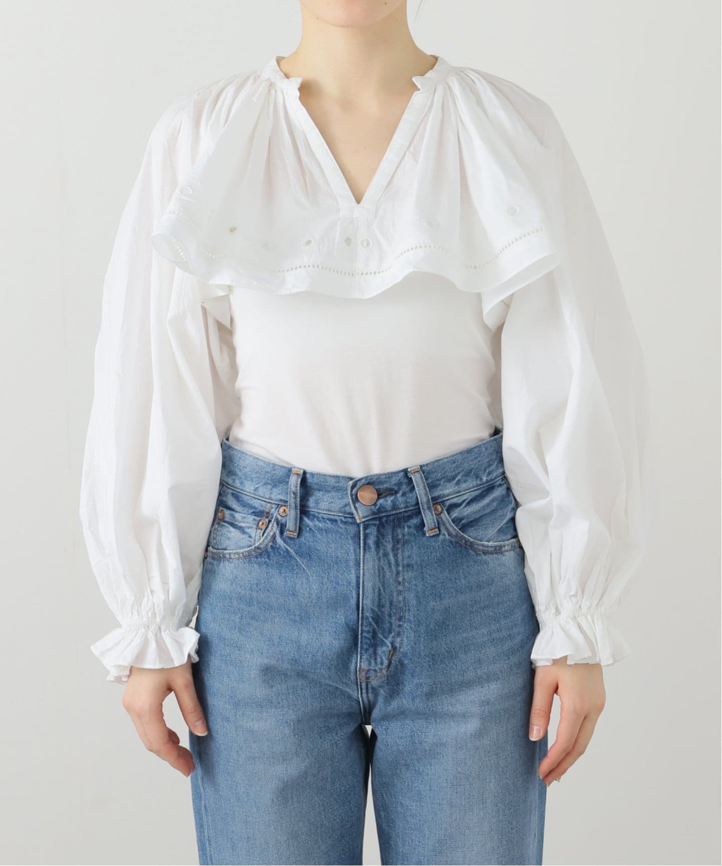 crinkle crinkle crinkle embroidery クロップド ブラウス CC-3526