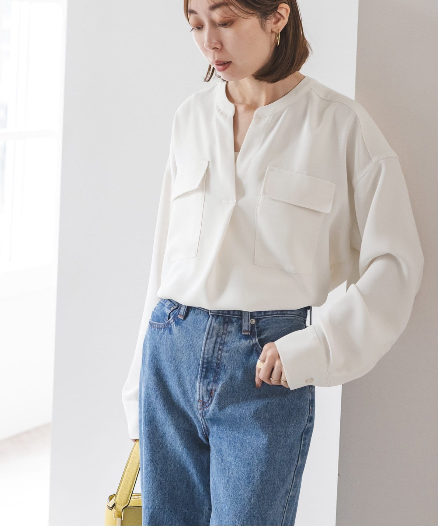 追加》ワークディテールドレープシャツ 4（シャツ／ブラウス）｜NOBLE