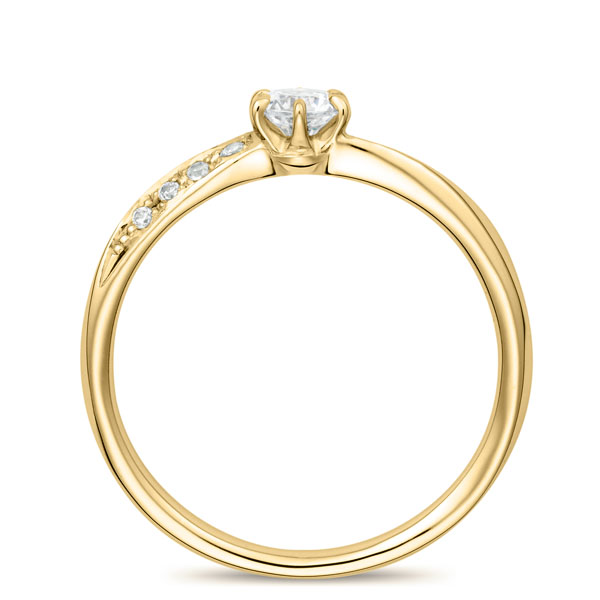 K18YG メテオール ダイヤモンド サイドストーン リング 0.2ct｜婚約