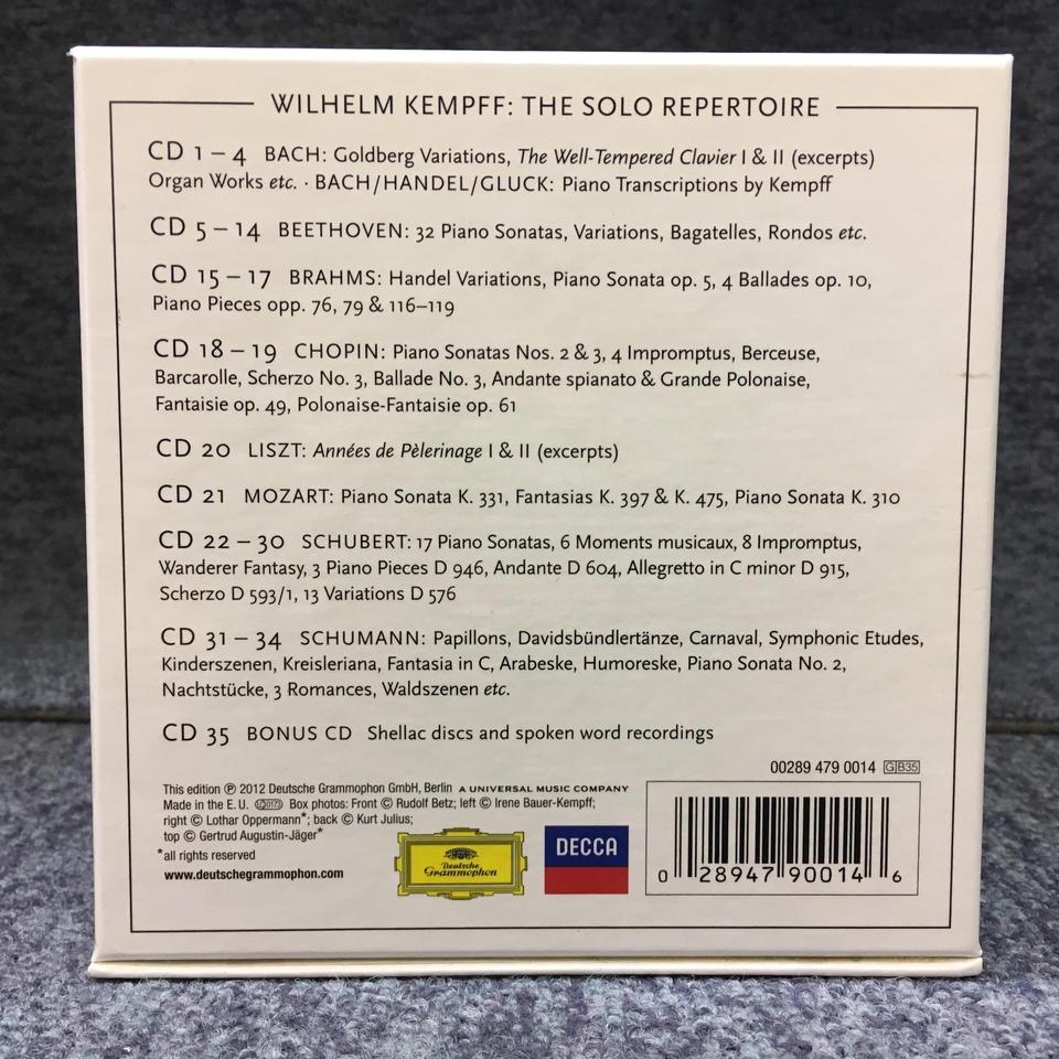 ヴィルヘルム・ケンプ・ソロ・レコーディングス J.S.バッハ