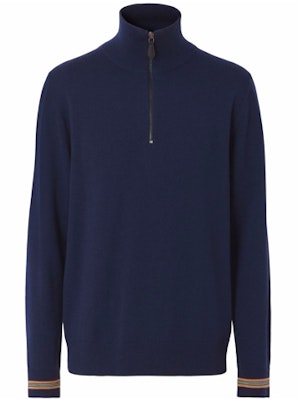 BURBERRY バーバリー タートルニット ロイヤルブルー ボーダー