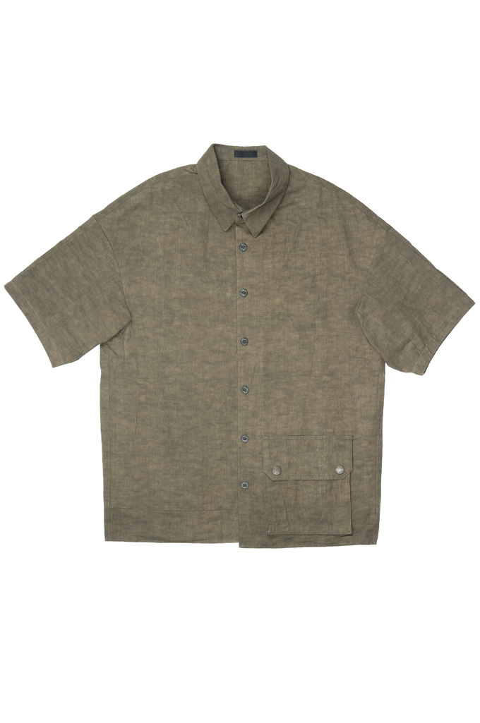Devoa TIMESCAPE Half-Sleeve Shirt - Dark Green