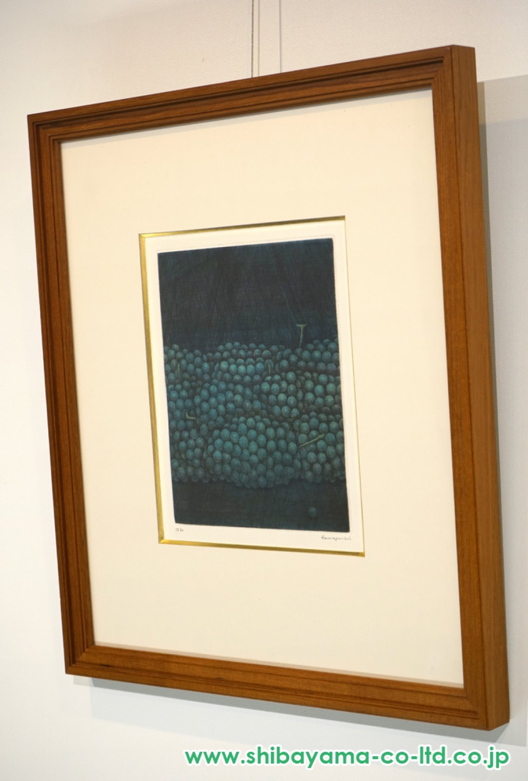 浜口陽三「緑のぶどう」カラーメゾチント :: 絵画買取・販売 - シバヤマ