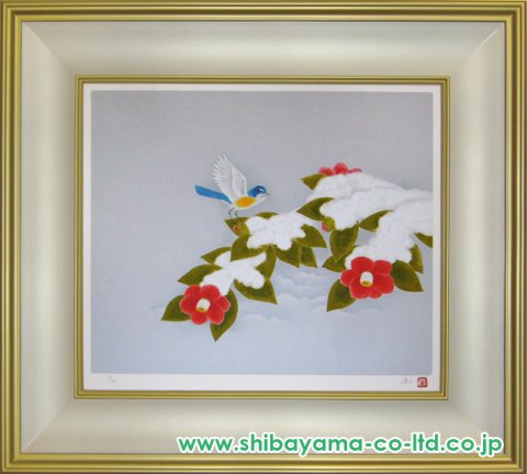 上村淳之「雪椿」シルクスクリーン :: 絵画買取・販売 - シバヤマ
