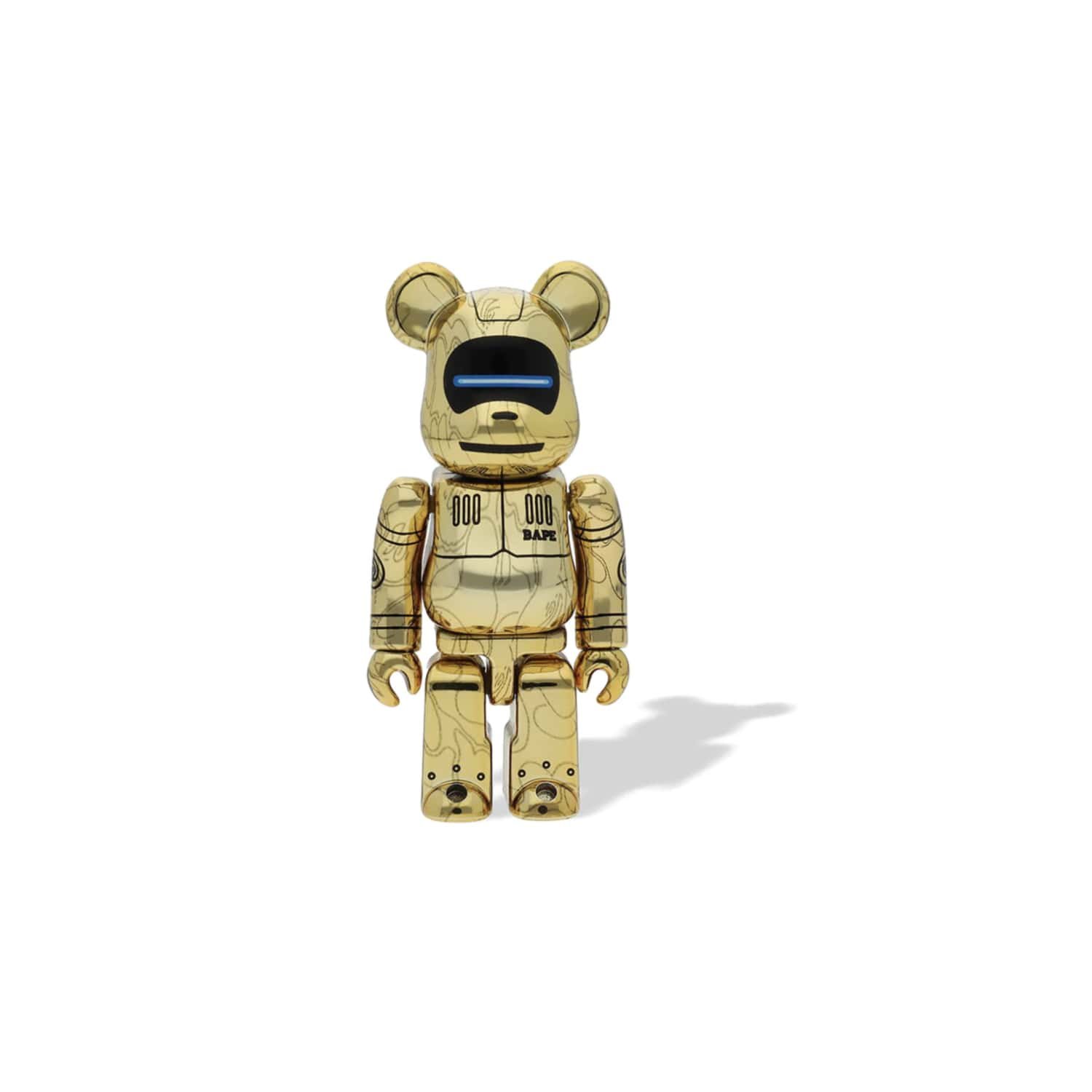 Baby Milo Bape x Sorayama gold” from Be@rbrick - Dope! Gallery