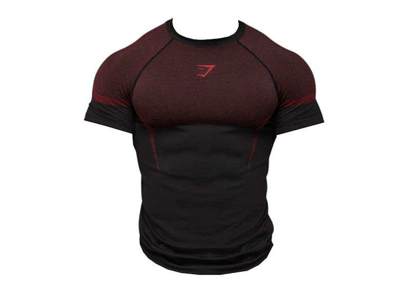 Gymshark Onyx 5.0 Seamless T-shirt Black/Carmine Red Men's - SS25 - US