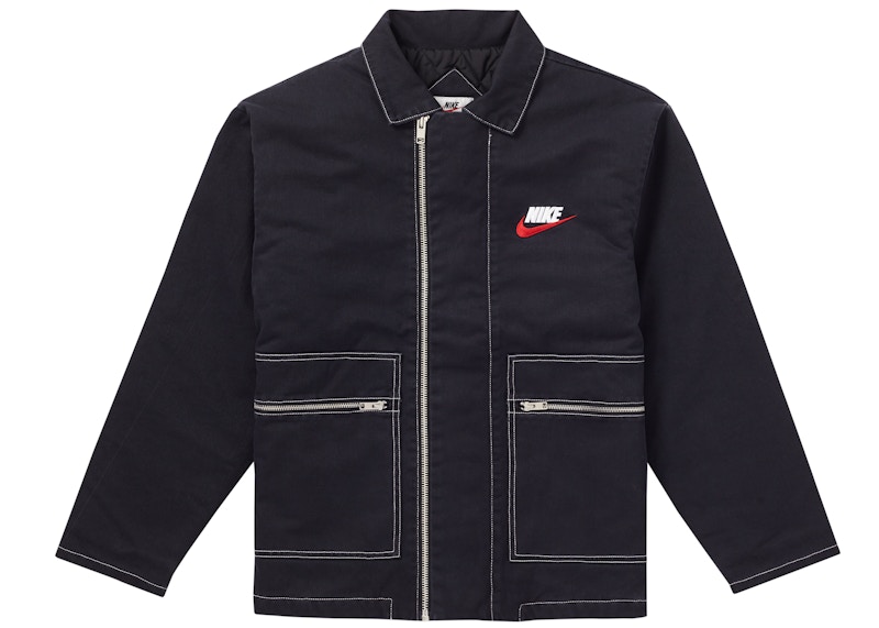 Supreme Nike Double Zip Quilted Work Jacket Black Men's - FW18 - GB