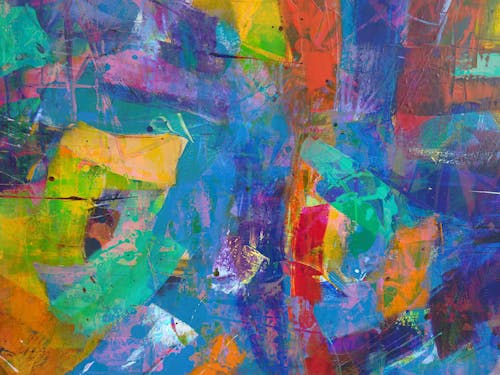 青とオレンジの抽象絵画 · 無料の写真素材