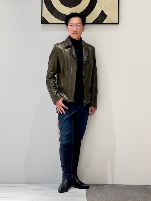 24A/W】セミダブル レザージャケット（ライダースジャケット）｜5351