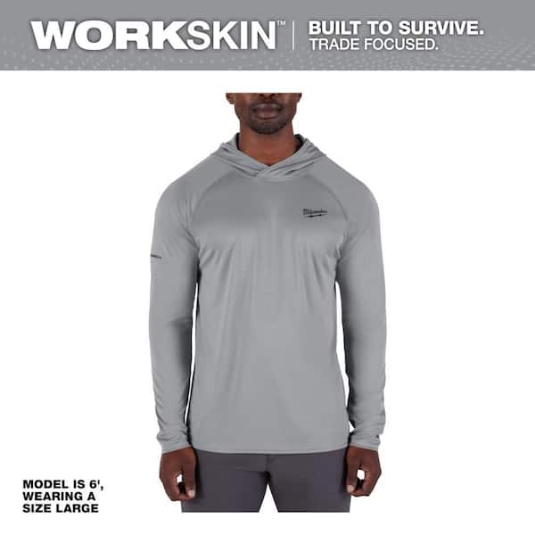 Milwaukee Men's WORKSKIN Gray X-Large Hooded Sun Shirt M550G-XL