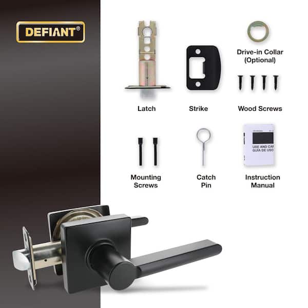 Defiant Tonebridge Matte Black Hall/Closet Door Handle with Square