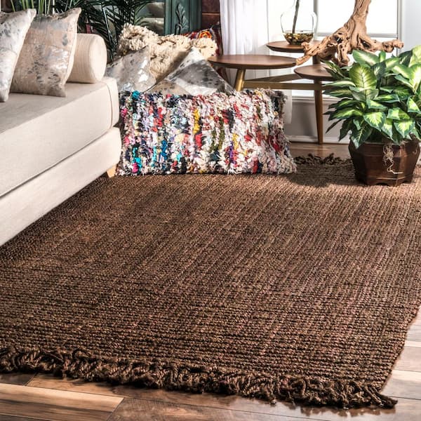 nuLOOM Natura Chunky Loop Jute Chocolate 4 ft. x 6 ft. Area Rug