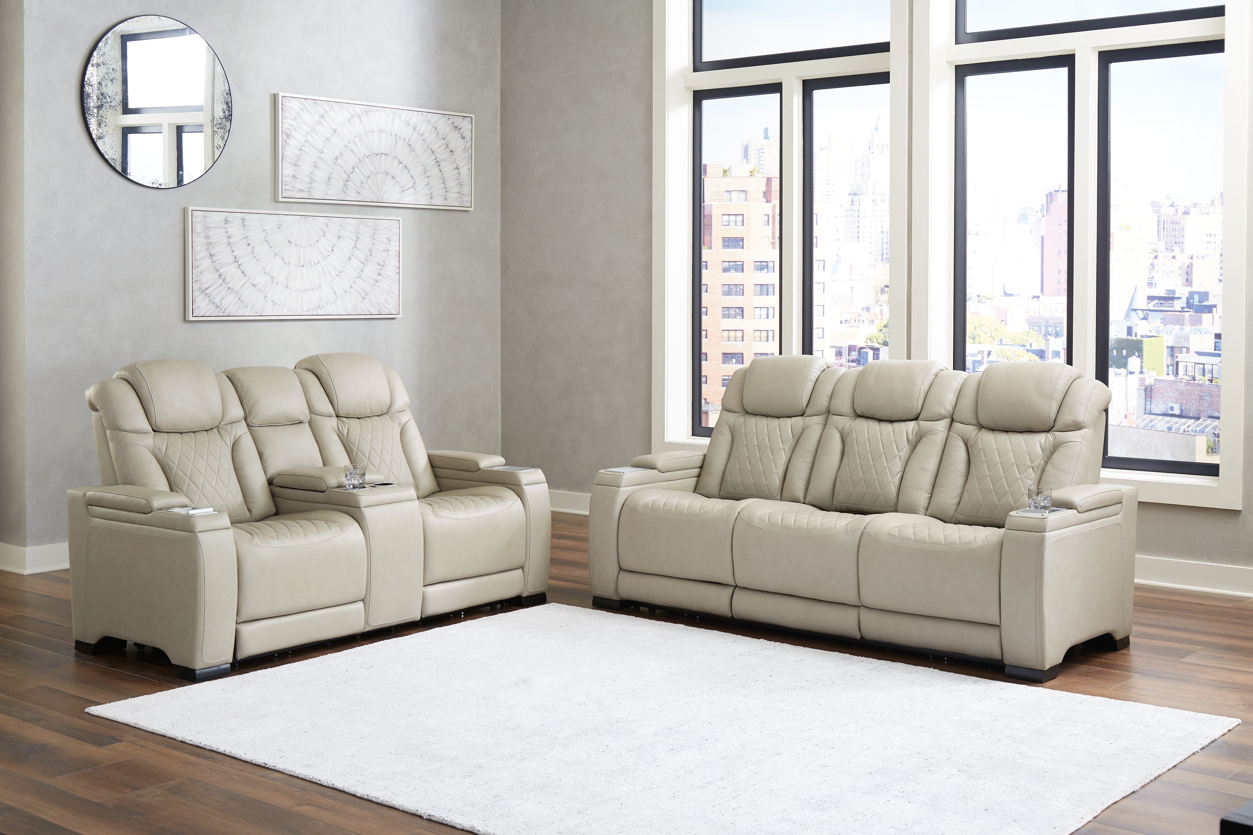 Ashley Strikefirst Power Reclining Sofa and Loveseat U12807-15-18
