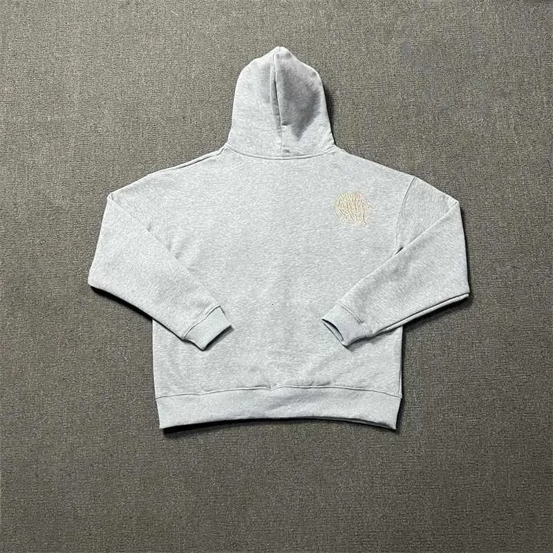 Oversize Embroidery Ida.Sply Zip Gray Hoodie For Men And Women Top