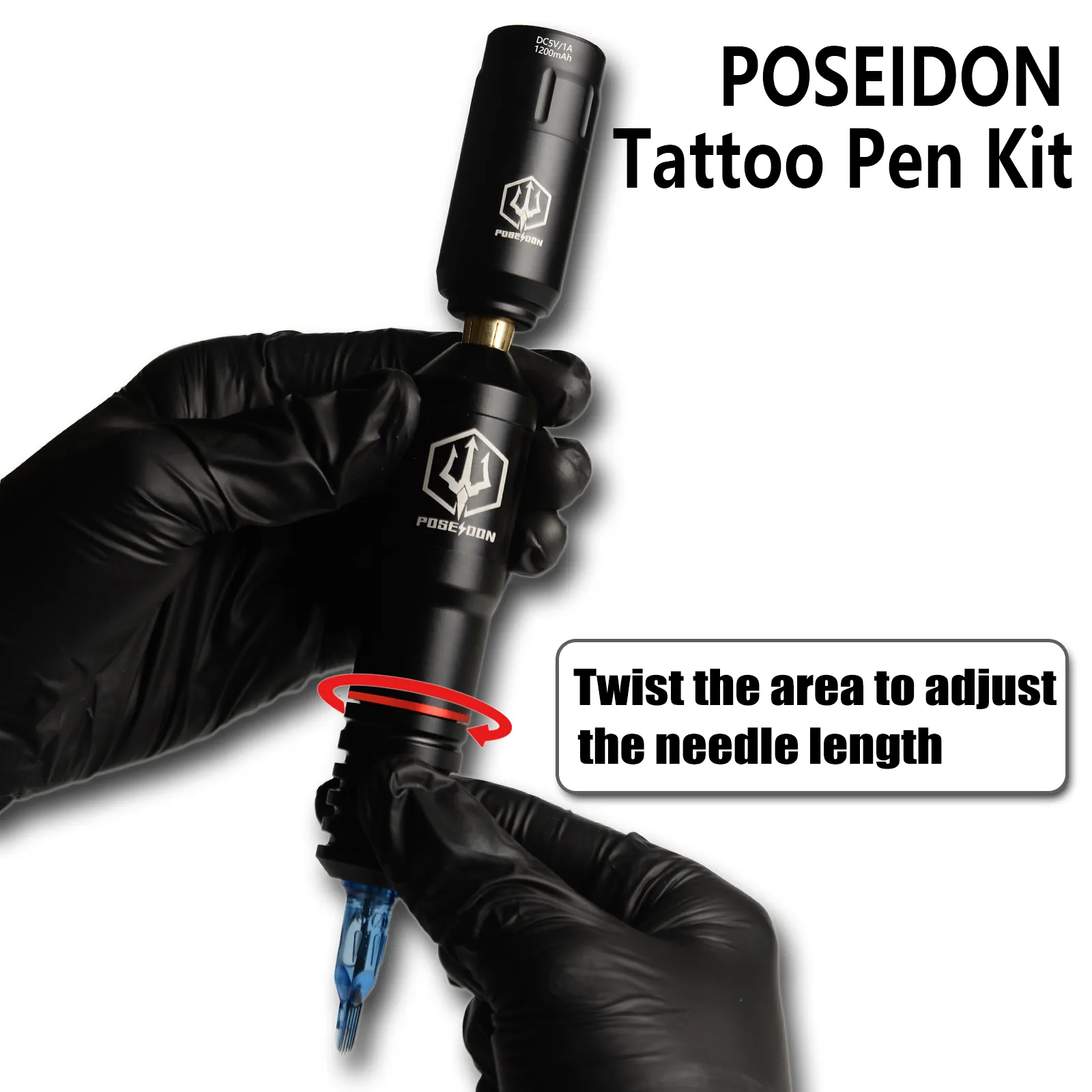 Poseidon Tattoo Machine Pen Kit：電源RCAインターフェース付き