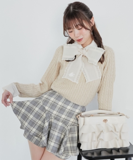 フリルトリムリボンタイセットニット/MAJESTIC LEGON(マジェスティック