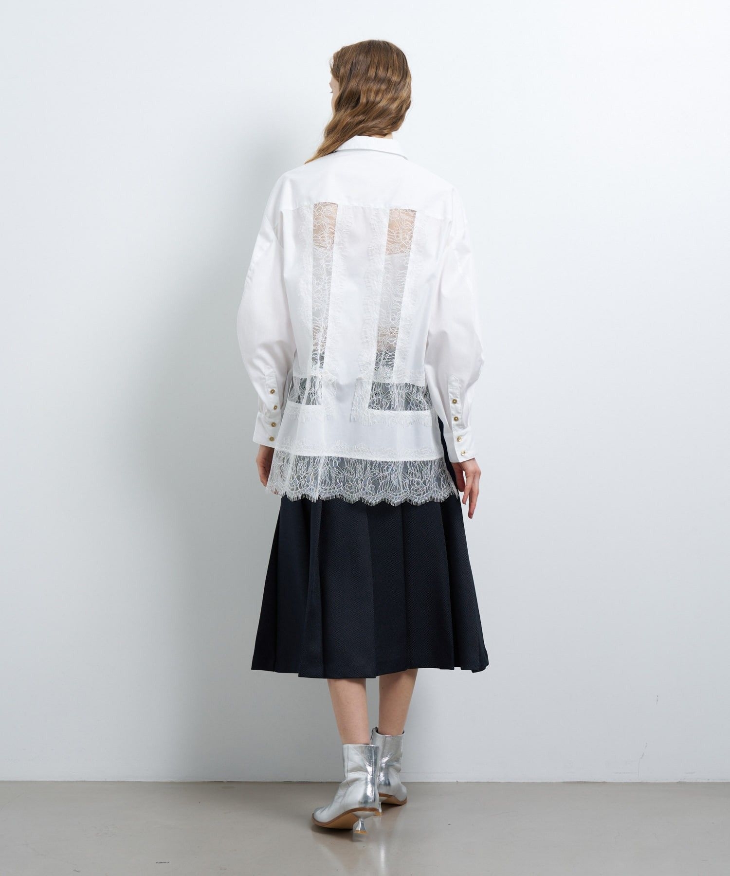 レースパターンシャツブラウス|LANVIN en Bleu | LANVIN en Bleu