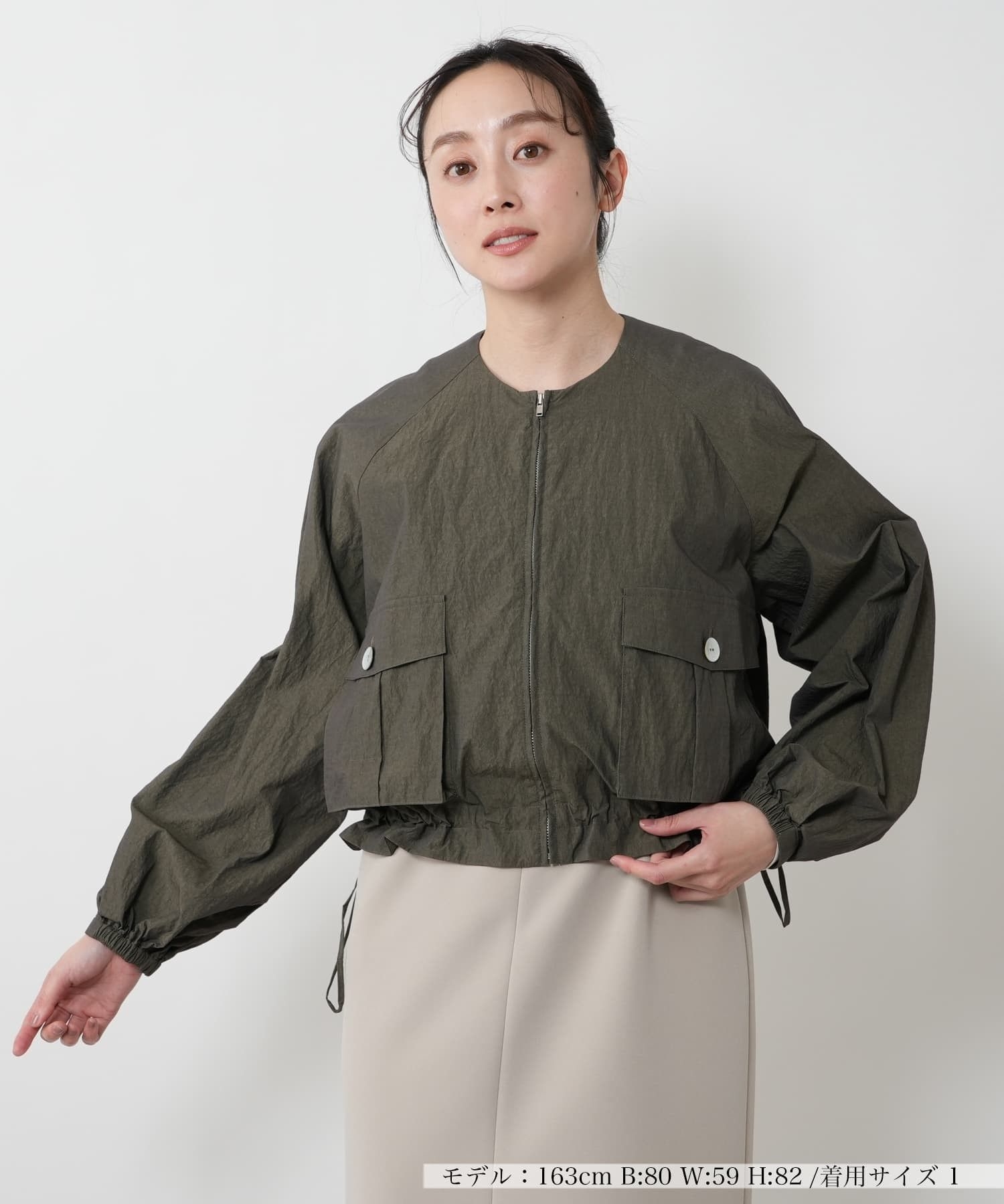 クロップドノーカラージャケット【THREE DOTS】|ネミカ | レリアン公式