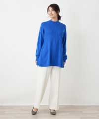 カシミヤ混ケーブルハイネックニット【Leilian WHITE LABEL】|レリアン