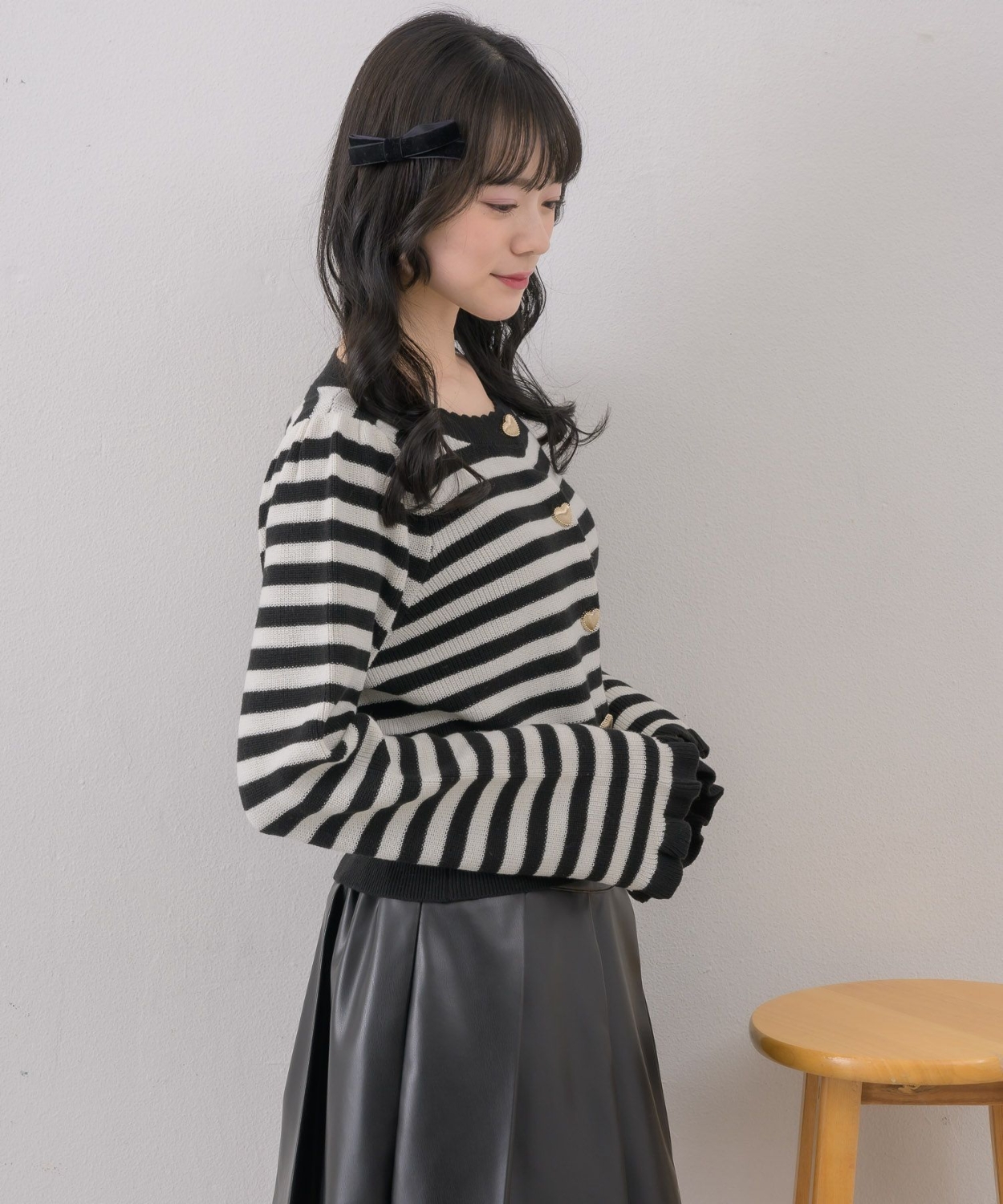 ハート釦NTカーデ|ems excite | RETRO GIRL ONLINE STORE レトロガール