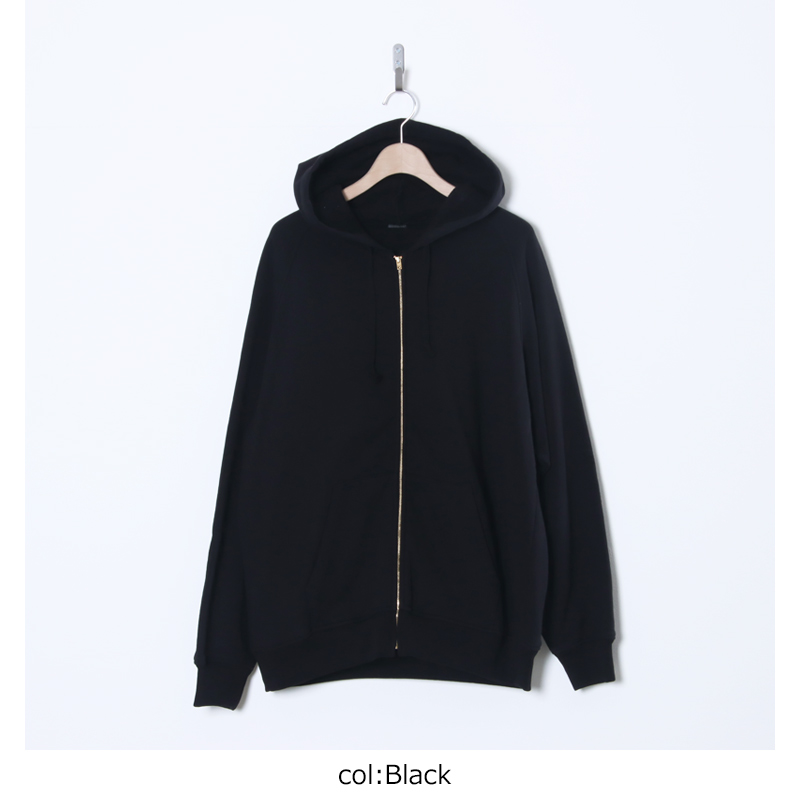 COMOLI (コモリ) コットン裏毛 ジップパーカ