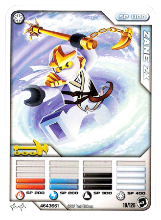 NINJAGO Masters of Spinjitzu Deck #2 Game Card 19 - Zane ZX