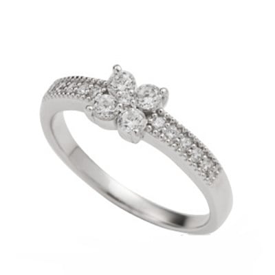 エタニティリング ミル打ち ダイヤモンド リング 0.3ct フラワー