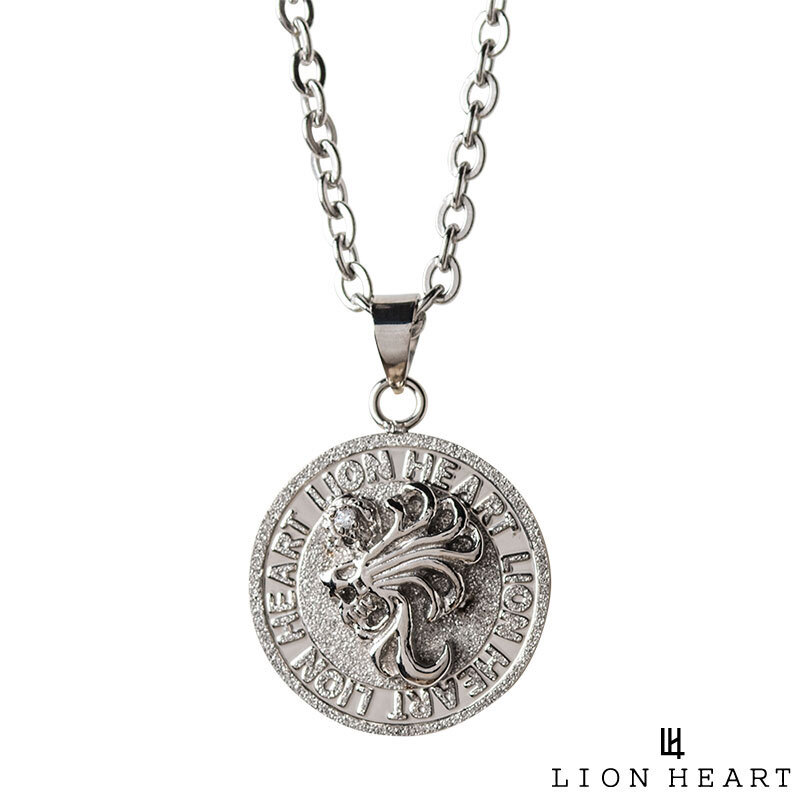 ライオンハート ハウル コイン ネックレス ステンレス クリア