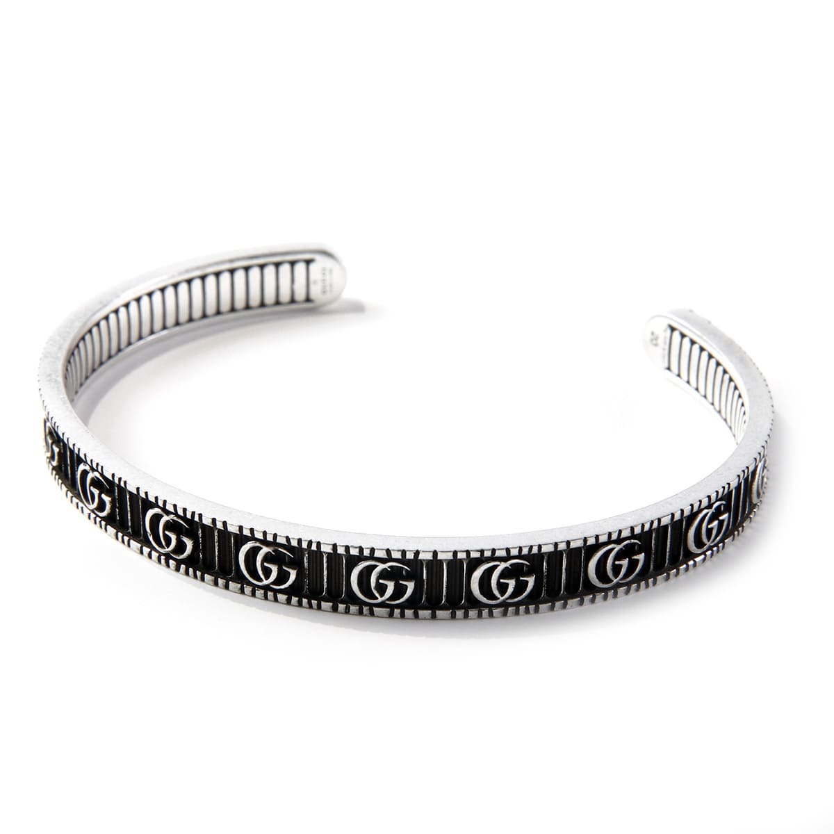 グッチ 925 マーモント バングル 16 ブレスレット 燻し gg ダブルG