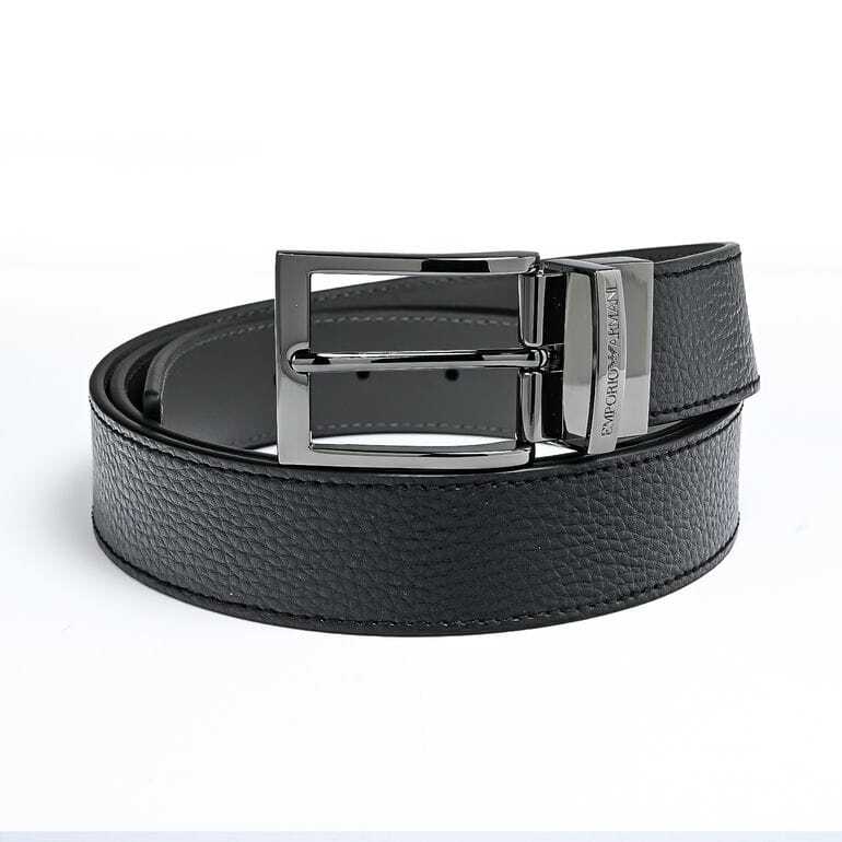 エンポリオ アルマーニベルト EMPORIO ARMANI 幅3.5cm メンズ ブラック