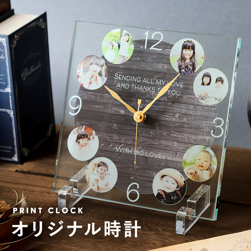 オリジナルガラス時計【 PRINT CLOCK -プリントクロック- 】 写真