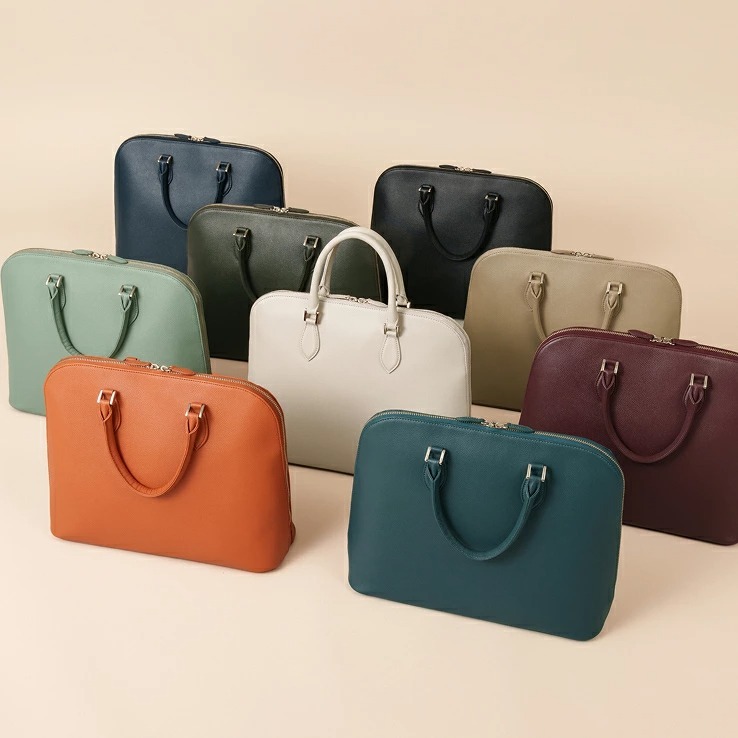 撥水牛本革】ブガッティバッグ ラウンドビジネスバッグ ノートPC可 A4